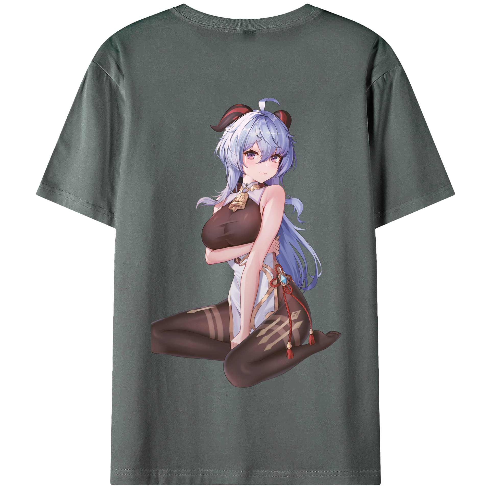 げんし神 甘雨 かんう genshin Ganyu 綿100％半袖Tシャツ（背面プリント）